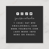 Witte & Paarse Orchidee Lijst Floral Event Planner Vierkante Visitekaartje (Achterkant)