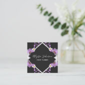 Witte & Paarse Orchidee Lijst Floral Event Planner Vierkante Visitekaartje (Staand voorkant)