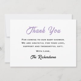 Witte Paarse Pasen Baby Shower Kleine Konijn Koel Bedankkaart