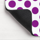 Witte paarse polka-stippen - Mousepad Muismat (Hoek)