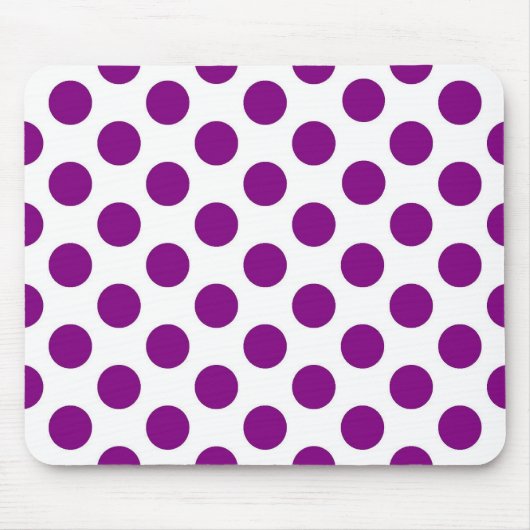 Witte paarse polka-stippen - Mousepad Muismat (Voorkant)
