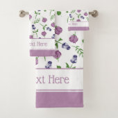 witte Paarse roze rozenrozenbeugel (Floral) Bad Handdoek (Insitu)