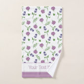  witte Paarse roze rozenrozenbeugel (Floral) Bad Handdoek (Handdoek)