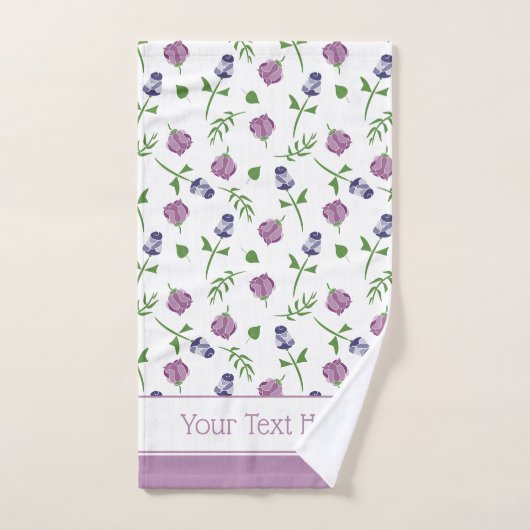 witte Paarse roze rozenrozenbeugel (Floral) Bad Handdoek (Handdoek)