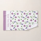 witte Paarse roze rozenrozenbeugel (Floral) Bad Handdoek (Handdoek)