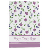  witte Paarse roze rozenrozenbeugel (Floral) Medium Cadeauzakje (Voorkant)