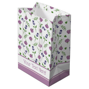 witte Paarse roze rozenrozenbeugel (Floral) Medium Cadeauzakje
