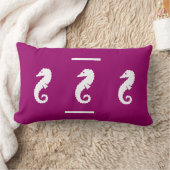 witte/paarse roze SEAHORSE aan de kust van PILLOW Kussen (Deken)