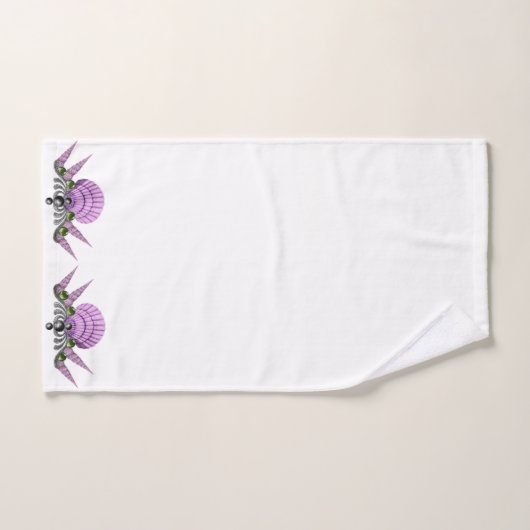 WITTE PAARSE SEASHELLBATHROOM TOWEL SET BAD HANDDOEK (Handdoek)