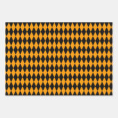 Witte Paarse Sinaasappel en zwarte Harlequin Inpakpapier Vel (Voorkant 3)