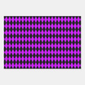 Witte Paarse Sinaasappel en zwarte Harlequin Inpakpapier Vel (Voorkant 2)