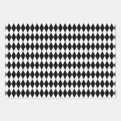 Witte Paarse Sinaasappel en zwarte Harlequin Inpakpapier Vel (Voorkant)