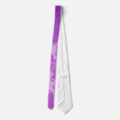 Witte Paarse Sneeuwvlokken Minimalistische Kerstna Stropdas (Achterkant)
