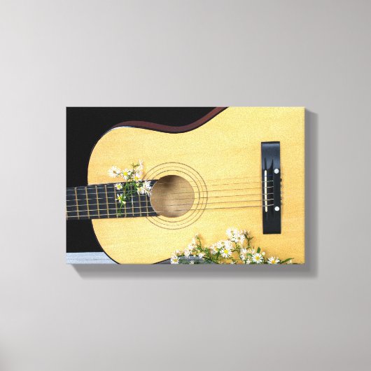 witte paasbloemen en gitaar canvas afdruk (Voorkant)