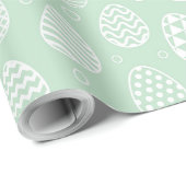 Witte paaseieren op een groene achtergrond cadeaupapier (Rol Hoek)