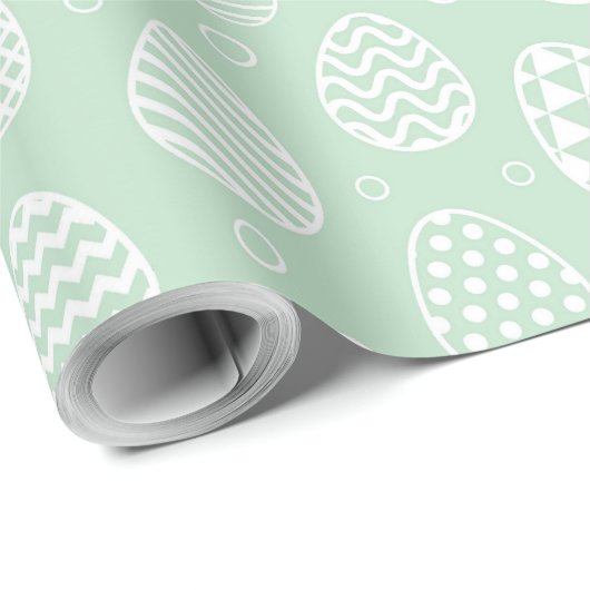 Witte paaseieren op een groene achtergrond cadeaupapier (Rol Hoek)