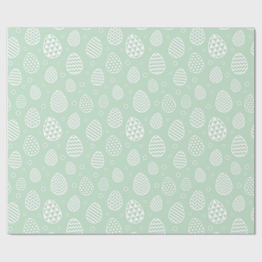 Witte paaseieren op een groene achtergrond cadeaupapier (Vlak)