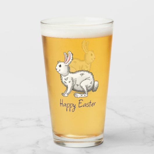 Witte Paashaas Glas (Voorkant gevuld)