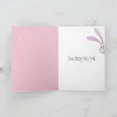 Witte paashaas in madeliefjes feestdagen kaart (Binnen)