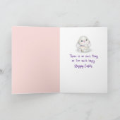 Witte Paashaas met Roze Tutu Kaart (Binnen)