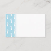 Witte paaskonijnenaar parelblauwe lente plaatskaartje (Voorkant)