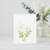 witte paaslelie briefkaart (Staand voorkant)