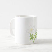 witte paaslelie koffiemok (Voorkant links)