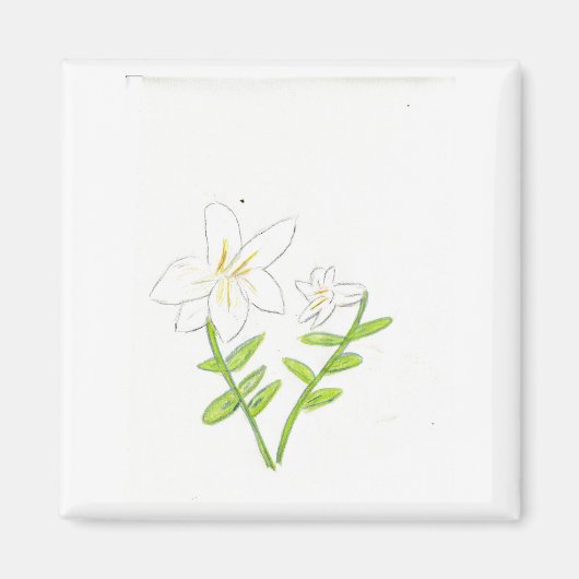witte paaslelie magneet (Voorkant)