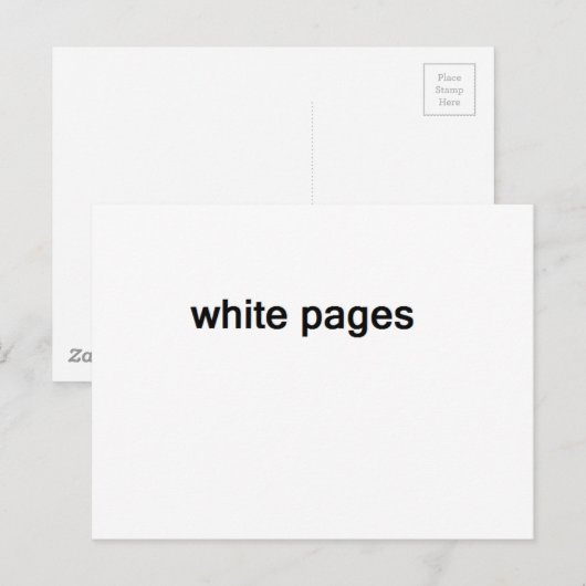 witte pagina's briefkaart (Voorkant / Achterkant)