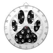 Witte pagina's op zwarte pagina afdrukken dartbord (Voorkant)