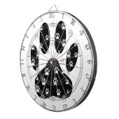 Witte pagina's op zwarte pagina afdrukken dartbord (Voorkant Rechts)