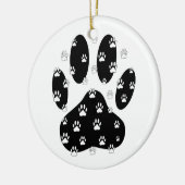 Witte pagina's op zwarte pagina afdrukken keramisch ornament (Links)