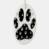 Witte pagina's op zwarte pagina afdrukken keramisch ornament (Rechts)