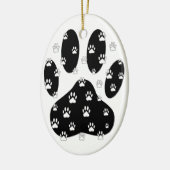 Witte pagina's op zwarte pagina afdrukken keramisch ornament (Links)