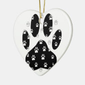 Witte pagina's op zwarte pagina afdrukken keramisch ornament (Links)