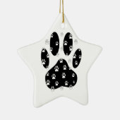 Witte pagina's op zwarte pagina afdrukken keramisch ornament (Rechts)