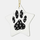 Witte pagina's op zwarte pagina afdrukken keramisch ornament (Links)