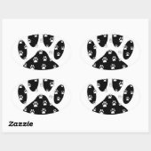 Witte pagina's op zwarte pagina afdrukken ovale sticker (Vel)