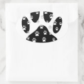 Witte pagina's op zwarte pagina afdrukken ovale sticker (Tas)