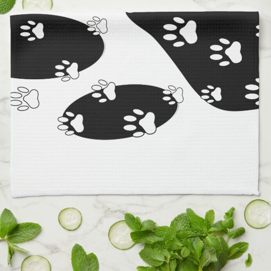 Witte pagina's op zwarte pagina afdrukken theedoek (Gevouwen)