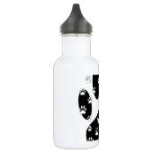 Witte pagina's op zwarte pagina afdrukken waterfles  (Links)