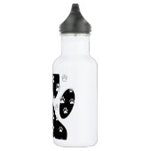 Witte pagina's op zwarte pagina afdrukken waterfles  (Rechts)