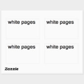 Witte pagina's rechthoekige sticker (Vel)