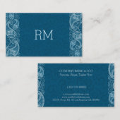 Witte  paisley blauw-groene achtergrond visitekaartje (Voorkant / Achterkant)