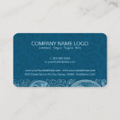 Witte Paisley Blauw-Groene achtergrond Visitekaartje (Achterkant)