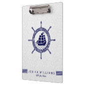 Witte paisley en marineblauw nieslijm klembord (Links)