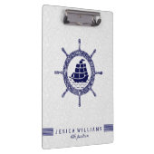 Witte paisley en marineblauw nieslijm klembord (Rechts)