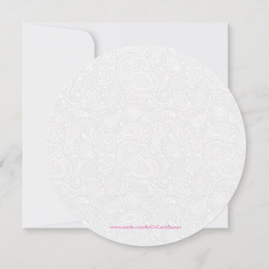 Witte paisley en roze kant bewaren de datum save the date (Achterkant)