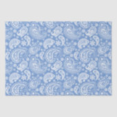 Witte  Paisley op blauwe achtergrond Tissuepapier (Voorkant)