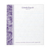 Witte paisley op paars notitieblok (Voorkant)